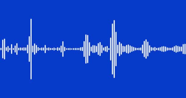 Vit Vågform Equalizer Isolerad Blå Chromakey Sömlöst Loopade Ljudvåg Eller — Stockvideo