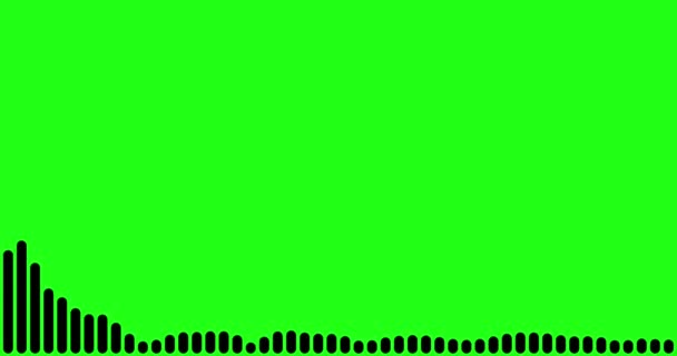 Digital Röstutjämning Ljudfrekvensvågor Isolerade Grön Skärm Sömlös Loop Ljud Vågform — Stockvideo