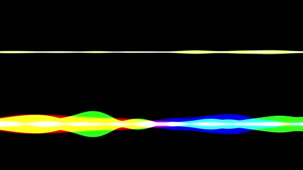 Sound Waveform Digital Spectrum Set Two Audio Graphs Isolated Black — Stock Video