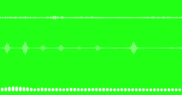 Dalga Biçimi Ses Spektrumu Ayarlandı Yeşil Krom Anahtarda Izole Edilmiş — Stok video
