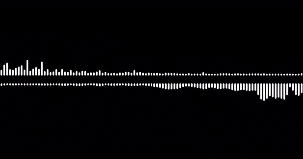 Ecualizador Gráfico Forma Onda Sonido Audio Aislado Sólido Negro — Vídeo de stock