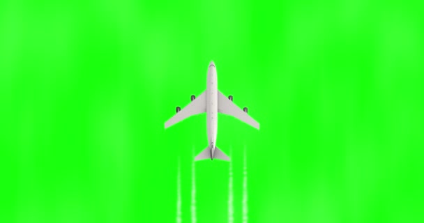 Flugzeugflug Luftbild Von Oben Isoliert Auf Grünem Bildschirm Nahtlose Schleife — Stockvideo