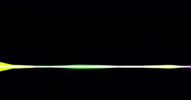 Dalga biçimi ses eşitleyicisi. Siyah arkaplanda dijital ses spektrumu taşınıyor