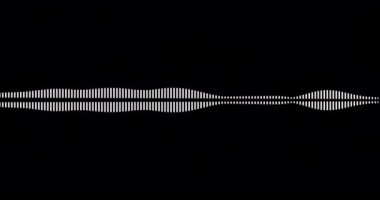 Beyaz çizgileri olan ses dalgası. Alfa kanalıyla ses eşitleyicisinin kusursuz bir şekilde canlandırılması