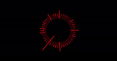 Kırmızı ses dalgası eşitleyicisi. Alfa kanallı kusursuz bir daire ses dalgası