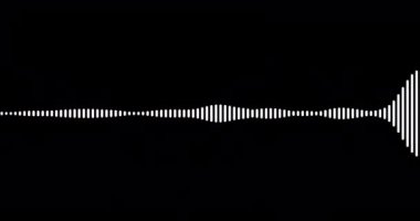 Dalga biçimi ses eşitleyicisi. Şeffaf arkaplanda alfa kanalı ile ses sinyali taşınıyor