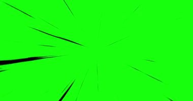 Yeşil krom anahtarda siyah hız çizgileri izole edildi. Hızlı hareket manga çizgi roman animasyonu, süper hız efekti, kusursuz döngü