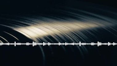 Vinil plaka ve ses dalgası. Kusursuz döngülü ses görselleştirmesi