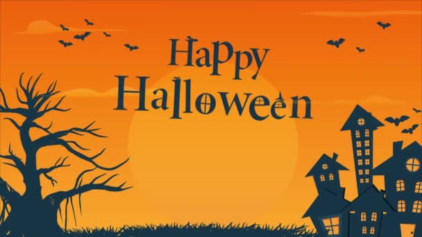 Egy Videó Boldog Halloween Háttér Party Meghívó Alkalmas Üdvözlő Videók — Stock videók