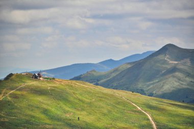 beautiful mountain landscape in the Bieszczady National Park; Bieszczady Mountains sunny day