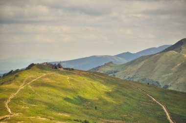 beautiful mountain landscape in the Bieszczady National Park; Bieszczady Mountains sunny day