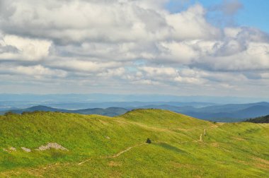 beautiful mountain landscape in the Bieszczady National Park; Bieszczady Mountains sunny day