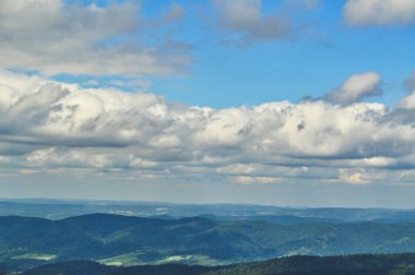 beautiful mountain landscape in the Bieszczady National Park; Bieszczady Mountains sunny day