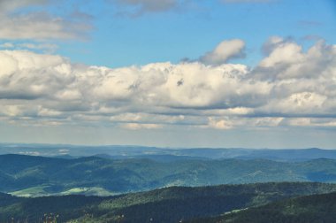 beautiful mountain landscape in the Bieszczady National Park; Bieszczady Mountains sunny day
