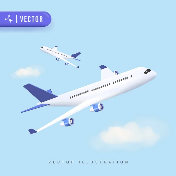 Realistic Conceito Detalhado Aeronaves Vector Ilustração Avião Voador Para Design — Vetor de Stock