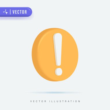 3D Gerçekçi Noktalama İşareti İşareti. 3B Vektör İllüstrasyonu.