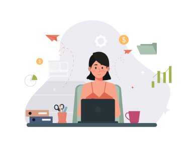 Ev Seti Vektör İllüstrasyonundan Çalışma, Çevrimiçi Buluşma Konsepti Düzey Tasarımı, Ev Şablonu Serbest Çalışması