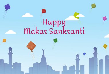 Mutlu Makar Sankranti Tatil Hindistan Festivali.