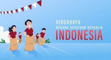 Çeviri: Endonezya Vektör İllüzyonu Bağımsızlık Günü 'nüz kutlu olsun. Şablon Poster Tasarımı İçin Uygun.