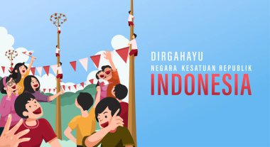 Çeviri: Endonezya Vektör İllüzyonu Bağımsızlık Günü 'nüz kutlu olsun. Şablon Poster Tasarımı İçin Uygun.