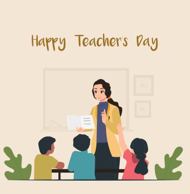 Öğretmenler Günü Vektör İllüzyonunuz kutlu olsun. Uluslararası Öğretmenler Günü Kutlaması. Tebrik kartı, Poster, Bayrak, Şablon, Uçuş Tasarımı İçin Uygun. 