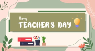 Öğretmenler Günü Vektör İllüzyonunuz kutlu olsun. Uluslararası Öğretmenler Günü Kutlaması. Tebrik kartı, Poster, Bayrak, Şablon, Uçuş Tasarımı İçin Uygun. 