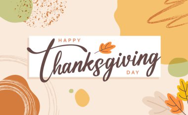 Basit bir Şükran Günü tebrik kartı vektör illüstrasyonu. Poster, Bayrak, Flyer, Davet ve Web Başlığı İçin Uygun. 