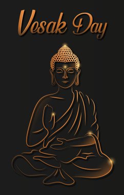 Budha Heykeli Vektör İllüstrasyonuyla Mutlu Vesak Budha Purnima Günü Geçmişi