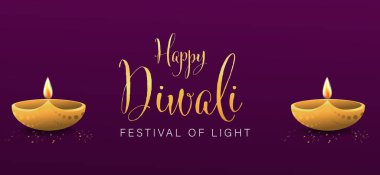Diya Lamba ve Tavuskuşu Vektör İllüstrasyonlu Mutlu Diwali Posterleri. Hint Işık Festivali Tasarım. Tebrik kartı, bayrak, uçuş, şablon için uygundur. 