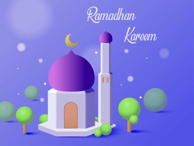 Ramazan Kareem Şablonu Basit ve Modern Kavram Vektörü İllüzyonu