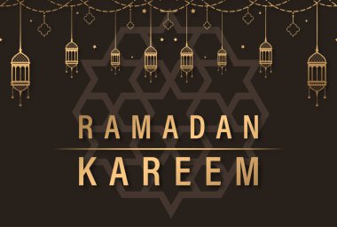 Cami Hattı Sanat Arkaplan Resimleriyle Ramadhan Kareem Tasarımı