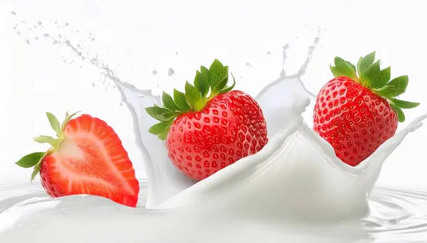 Milk splash strawberry flavor fruit cream milkshake food drop