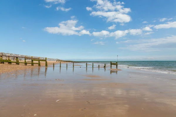 Ebbe Camber Sands Sussex Einem Sonnigen Sommertag — Stockfoto