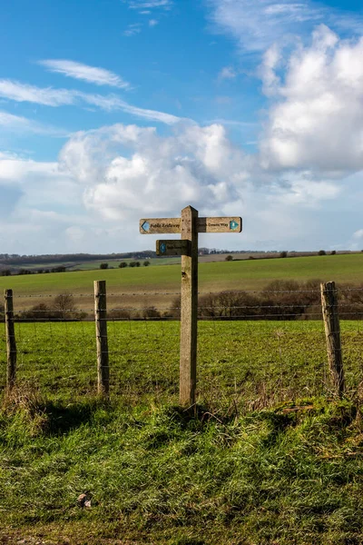 A signpost along the South Downs Way in Sussex