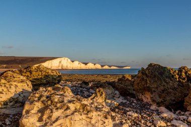 A view of the Seven SIsters cliffs viewed from Hope Gap beach