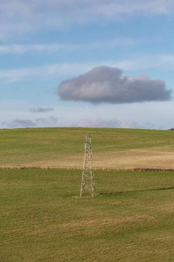 An electricity pylon in the South Downs