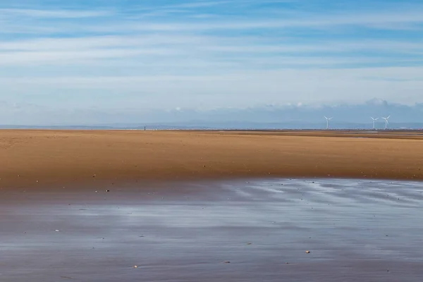 stock image Looking out over the sandy beach, at Formby in Merseyside