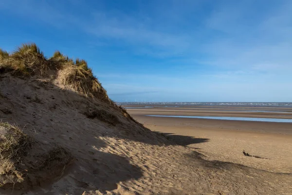 Zandduinen Het Strand Bij Formby Aan Merseyside Kust — Stockfoto