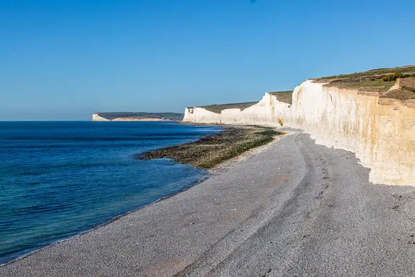 Stock image The Seven Sisters  chalk cliffs with a blue sky overhead