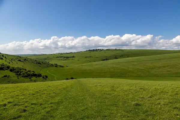 stock image A roling landscape in the South Downs, at Mount Caburn near Lewes