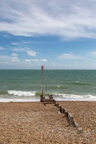 stock image Looking out over the ocean at Bognor Regis, on a sunny summer's day