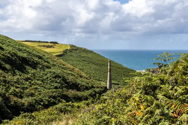 stock image A landscape near Cape Cornwall, with a blue sky overhead