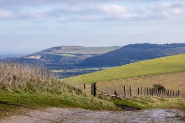 A sunny winter's day in the South Downs clipart