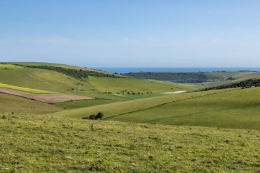 Sussex 'teki Kingston Ridge' den denize doğru bir manzara.