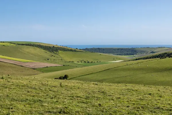 Sussex 'teki Kingston Ridge' den denize doğru bir manzara.
