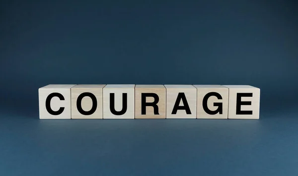 Courage Cubes Form Word Courage Concept Word Courage Used Both — Stock Photo, Image