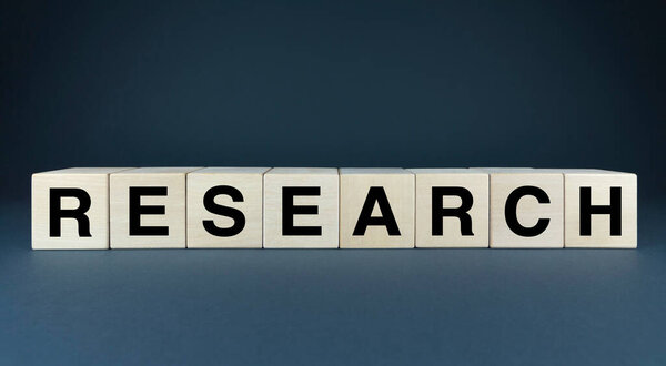 Bloques Madera Deletreando Palabra Investigación Perfecto Para Presentaciones Blogs Cualquier — Foto de Stock