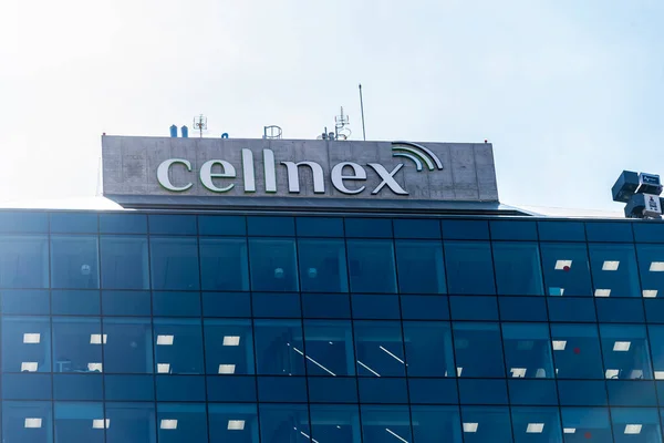 Barcelona España Septiembre 2022 Edificio Oficinas Cellnex Telecom Empresa Española Fotos de stock libres de derechos