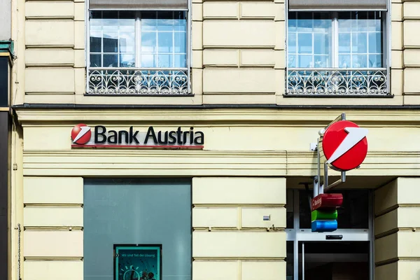 Wien Østerrike Oktober 2022 Fasade Logo Bank Austria Wien Østerrike – stockfoto