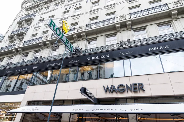 Vienne Autriche Octobre 2022 Wagner Joaillerie Luxe Signe Rolex Dans — Photo